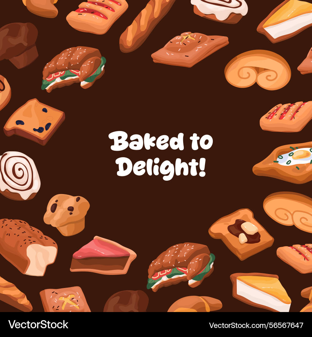 Design of card with round border bakery Design of card with round border bakery vector image