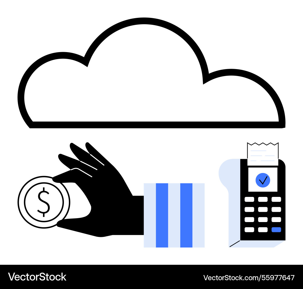 Digital payment with cloud storage and secure Vector Image