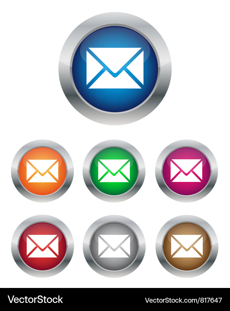 Email buttons vector image