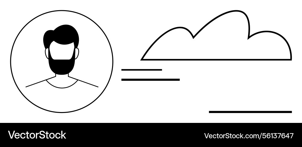 Profile connection to digital cloud representing Profile connection to digital cloud representing vector image