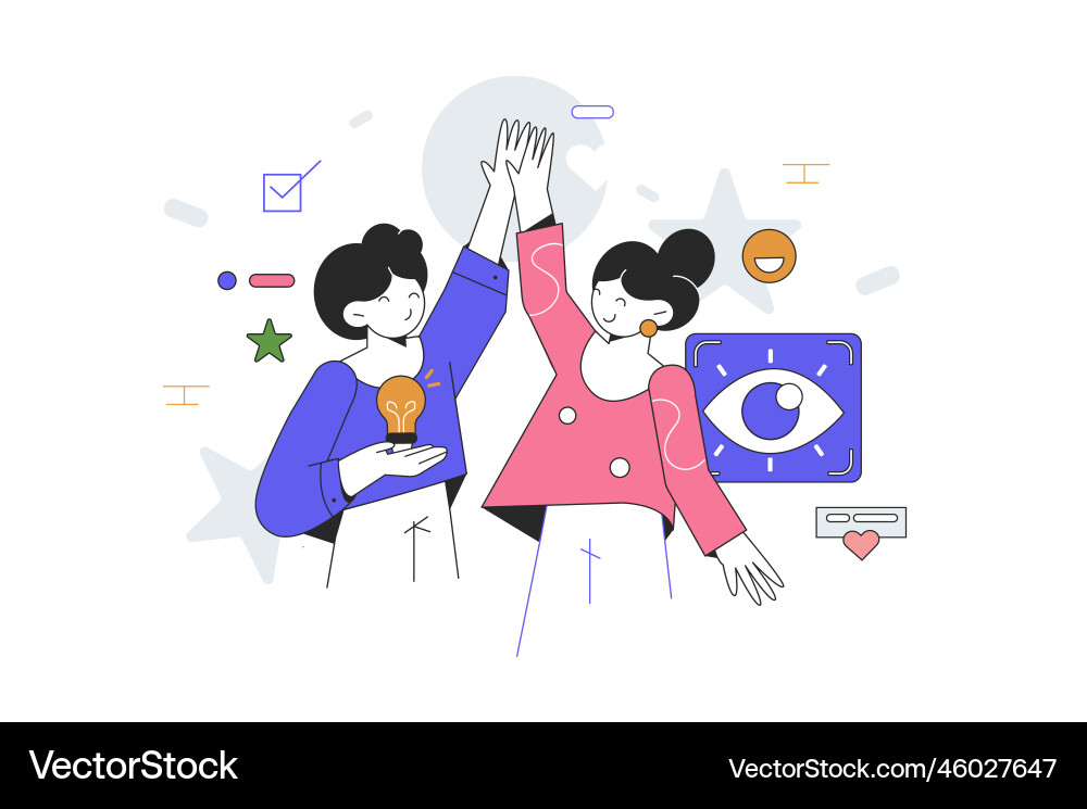 Searching and finding an idea Searching and finding an idea vector image