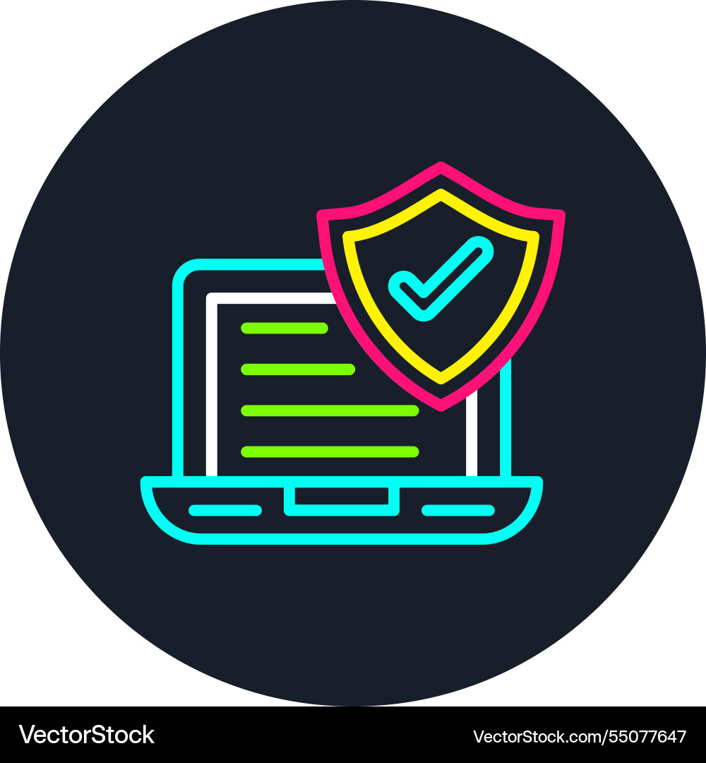 Security line multi color icon Vector Image