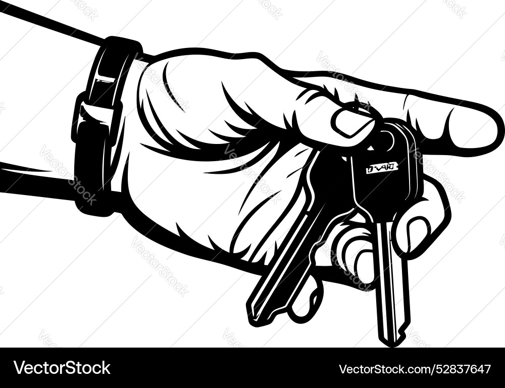 Unlocking pathways hand with key icon secure hold Unlocking pathways hand with key icon secure hold Vector Image