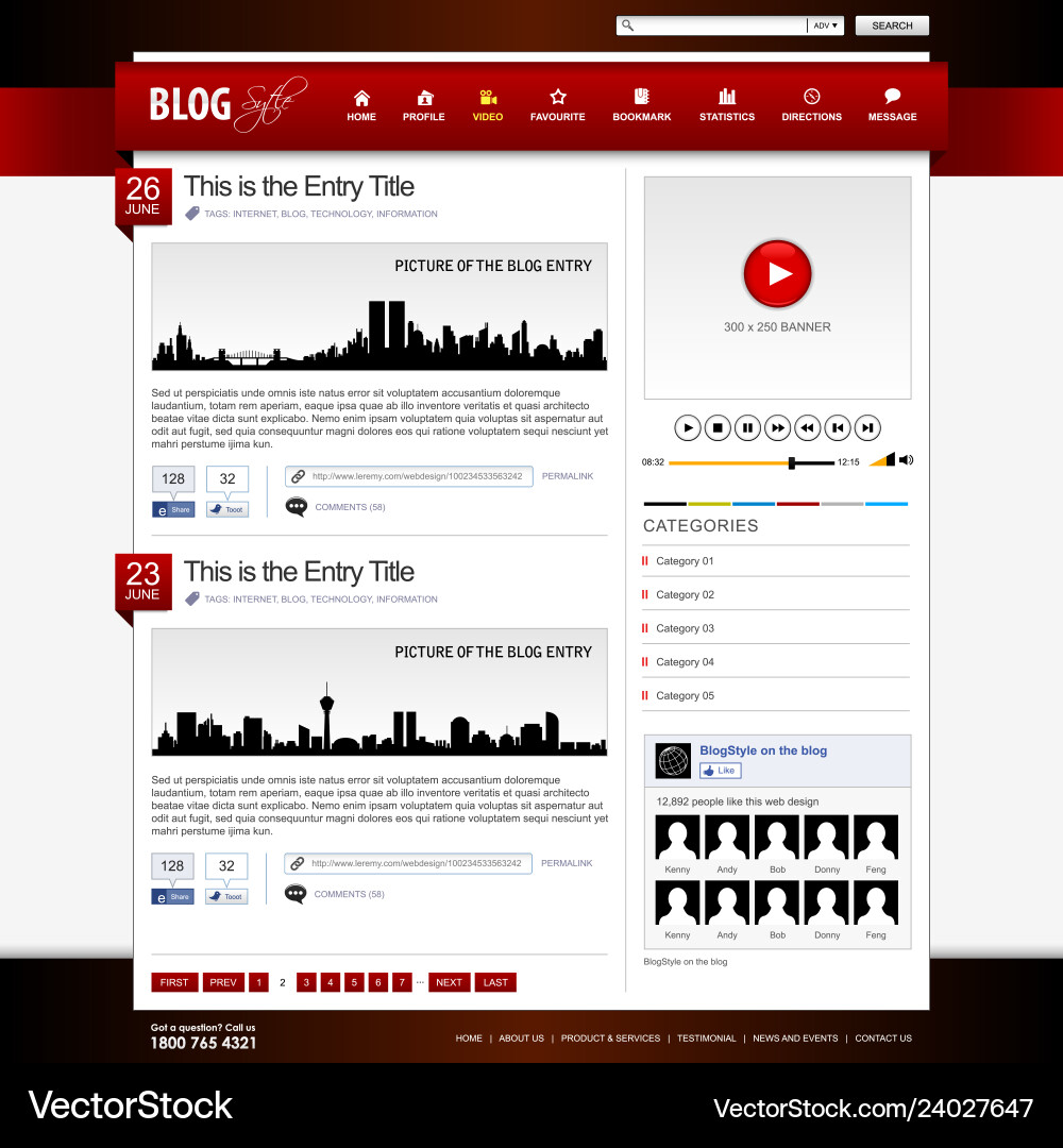 Website Element Template - Modern Layout vector image