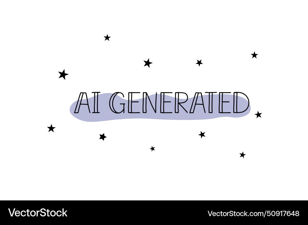 Ai generated word in doodle simple style text Ai generated word in doodle simple style text vector image