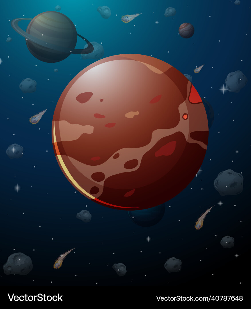 Mercury planet on space background Vector Image