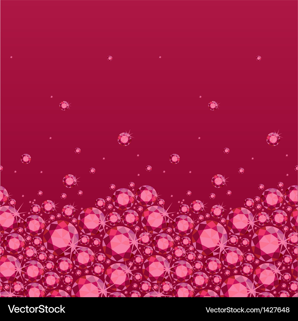 Ruby Heart Seamless Pattern Vector Image