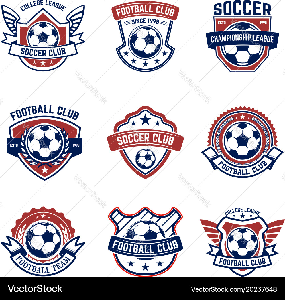Soccer Football Emblems & Logos Vector Image