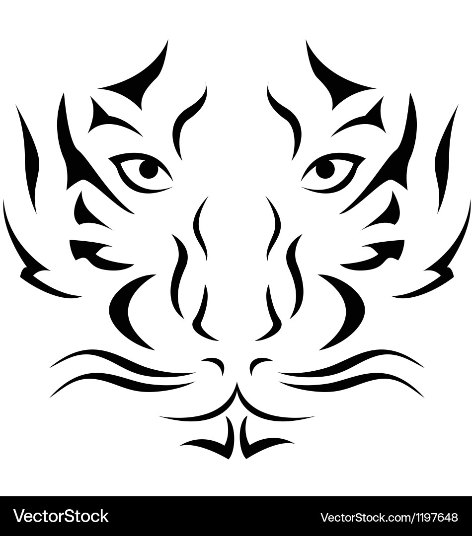 Tiger Head Tattoo Design vector image