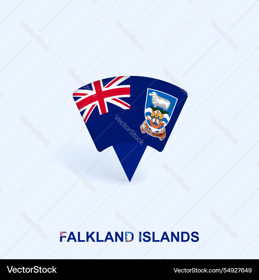 Falkland islands flag map pointer design Vector Image