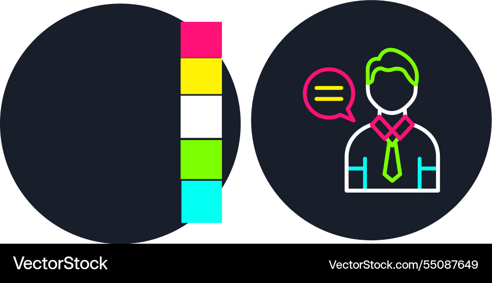 Interview line multi color icon Vector Image