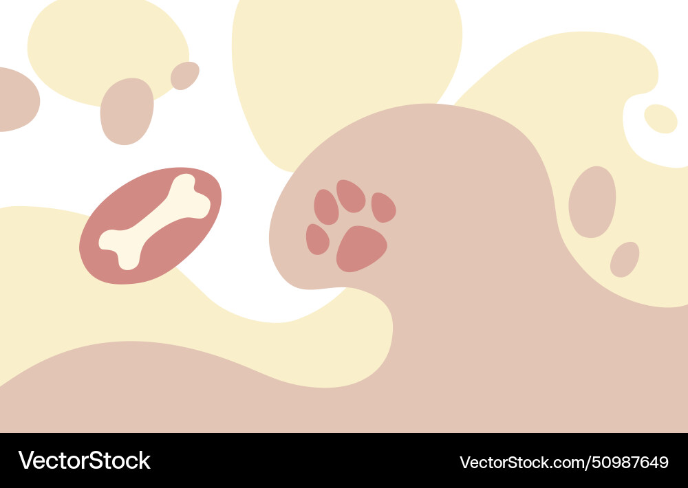 Pattern background with paw print and boneh vector image