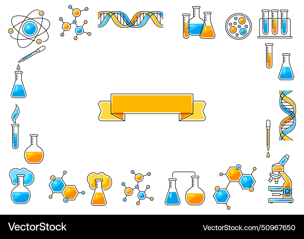 Background with science items medical concept Vector Image