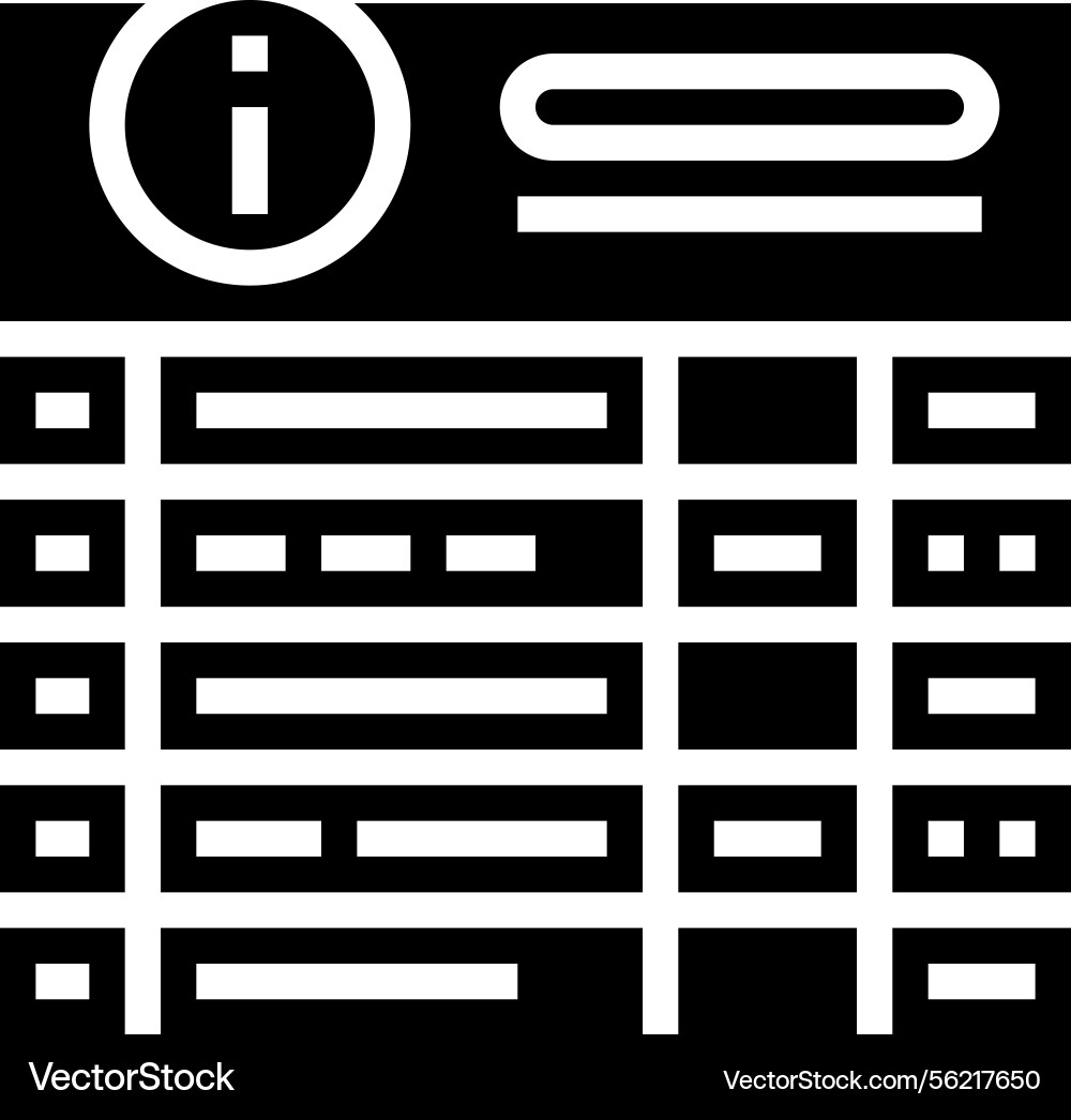 Board information glyph icon Board information glyph icon vector image