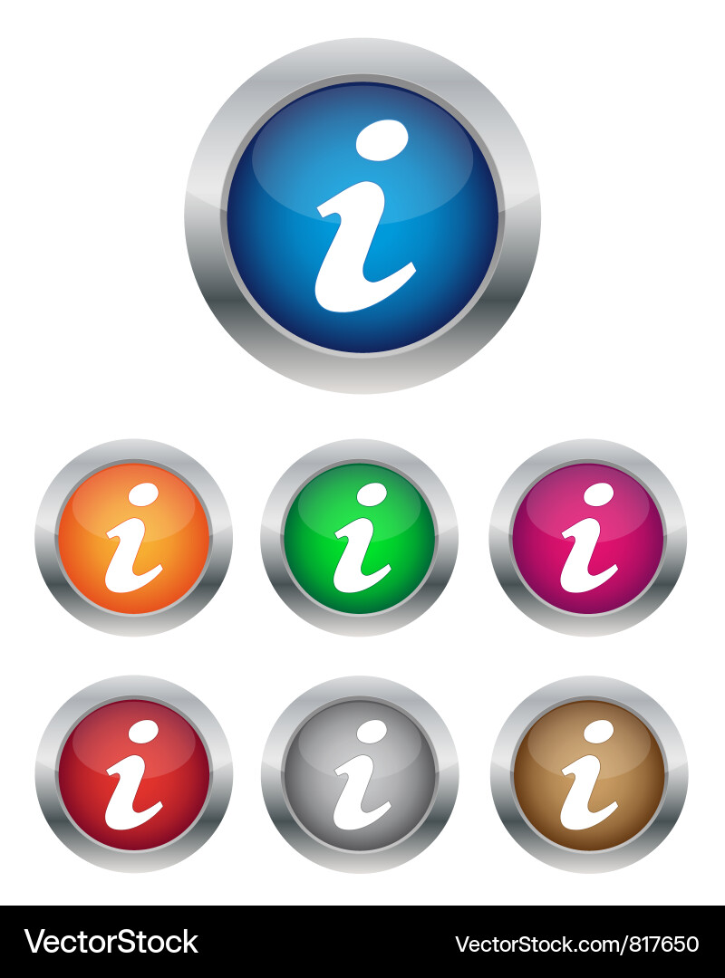 Colorful Information Buttons vector image