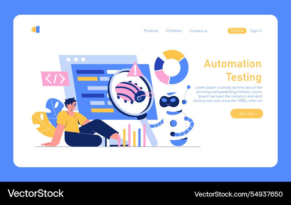 Development process automation flat Development process automation flat vector image