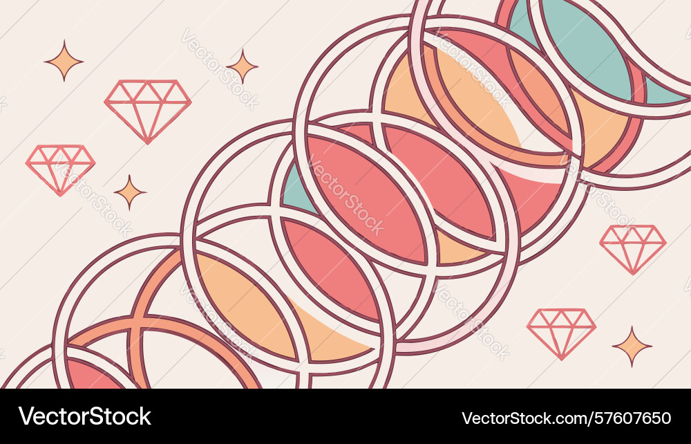 Elegant abstract circles and diamond pattern Vector Image