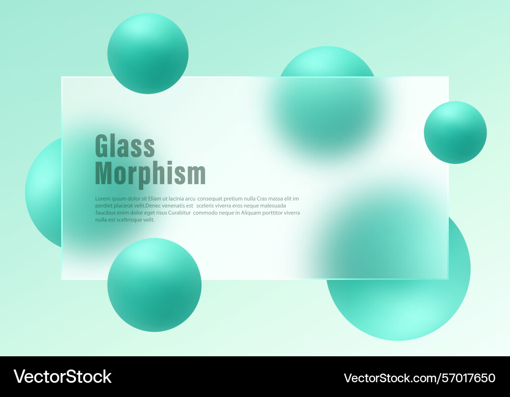 Glass morphism ui design with frosted panel and 3d Vector Image