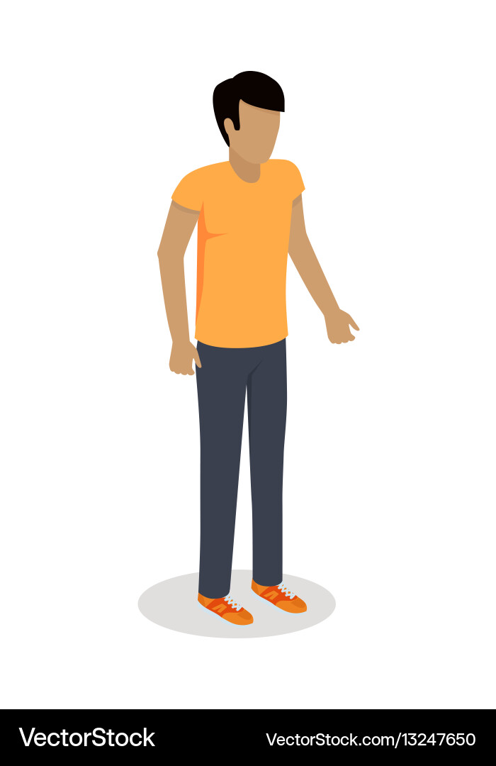 Man character icon in isometric projection vector image