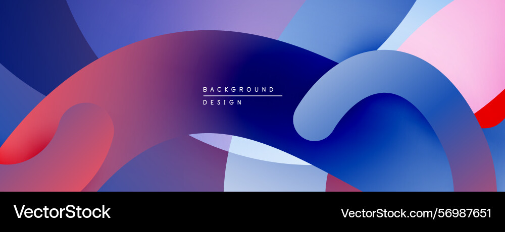 Abstract fluid shapes overlap creating vibrant Vector Image