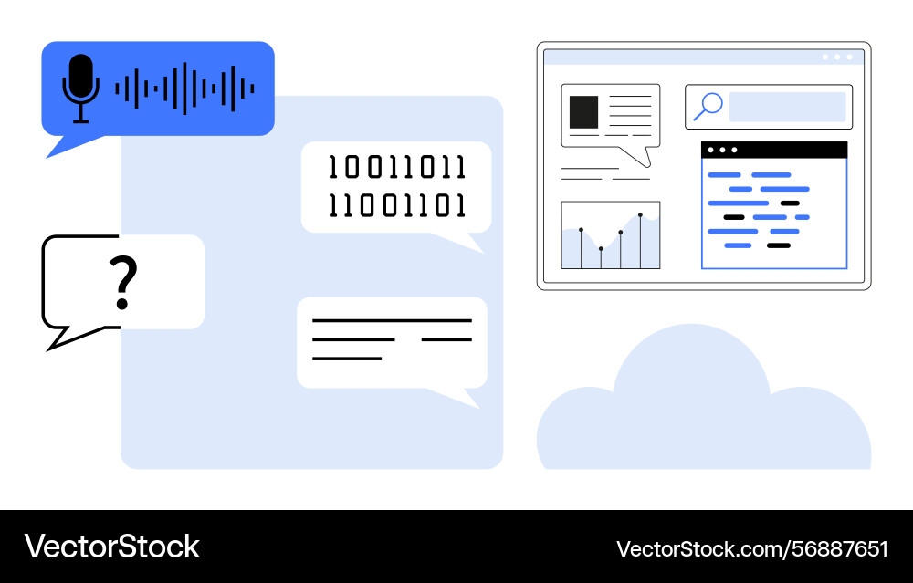 Conversational ai and data visualization Conversational ai and data visualization Vector Image