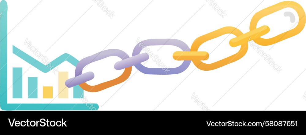 Data Chain Graph Icon Vector Image
