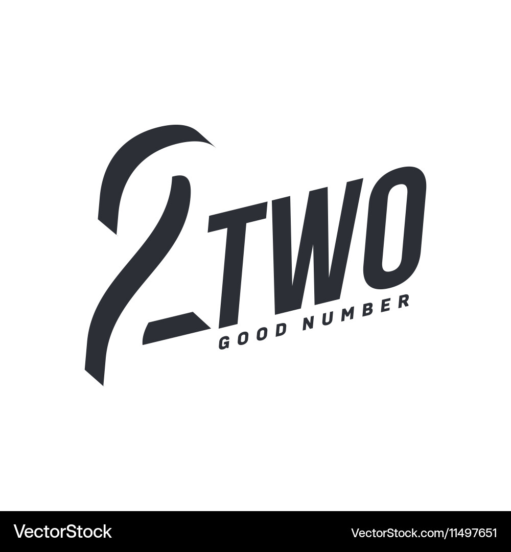 Diagonal Number Two Logo Template vector image