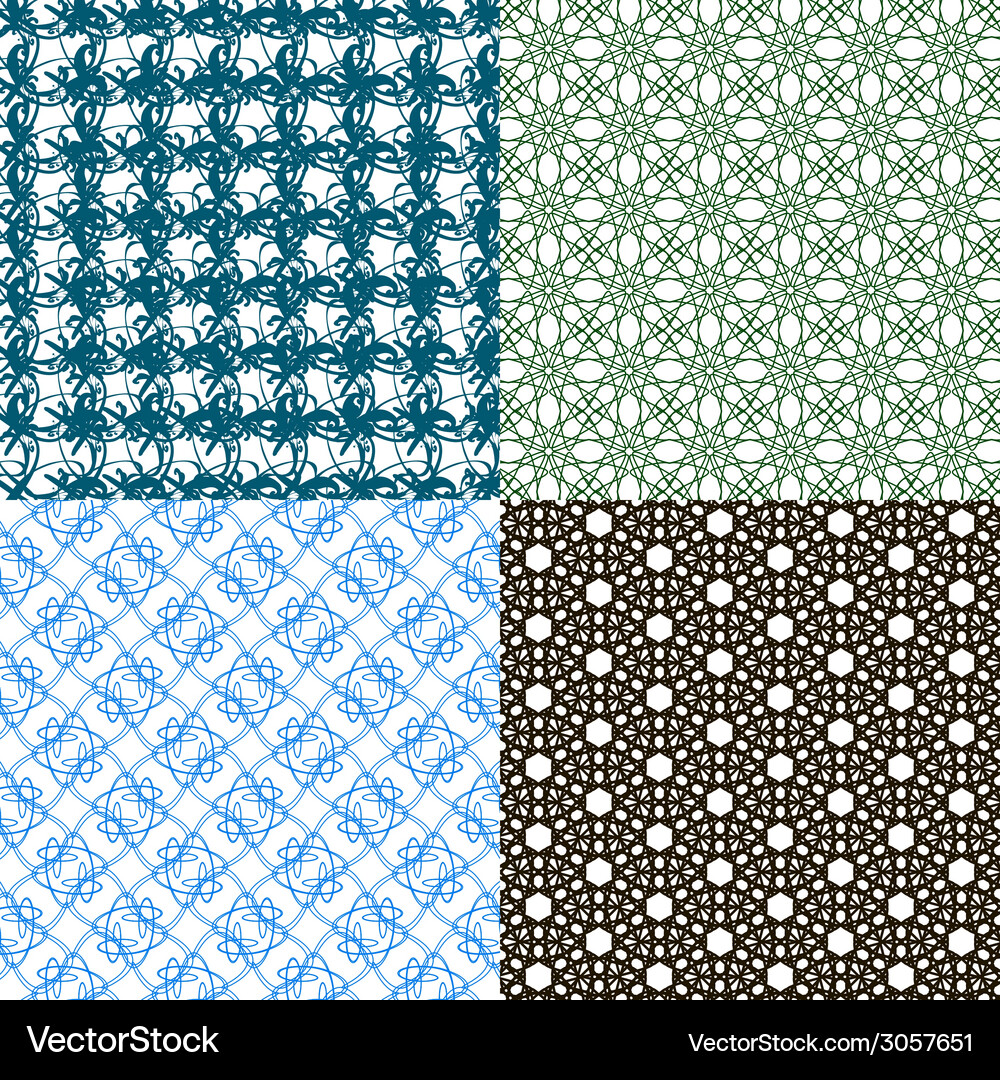 Geometric patterns tiling set of abstract vintage Vector Image