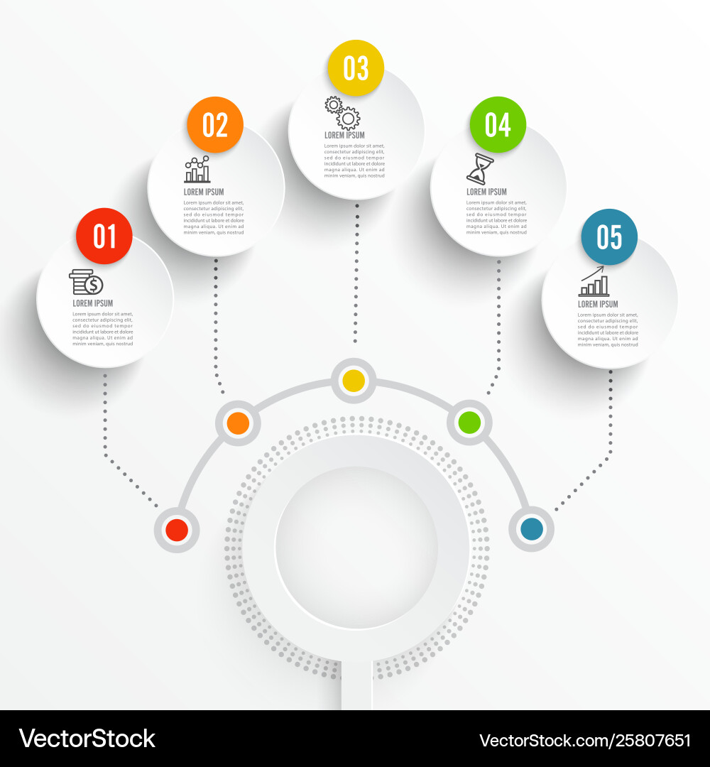 Infographic template with 3d paper label vector image