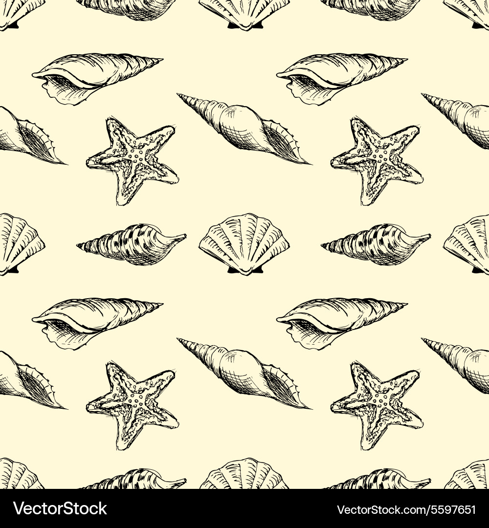 Ink shells pattern vector image