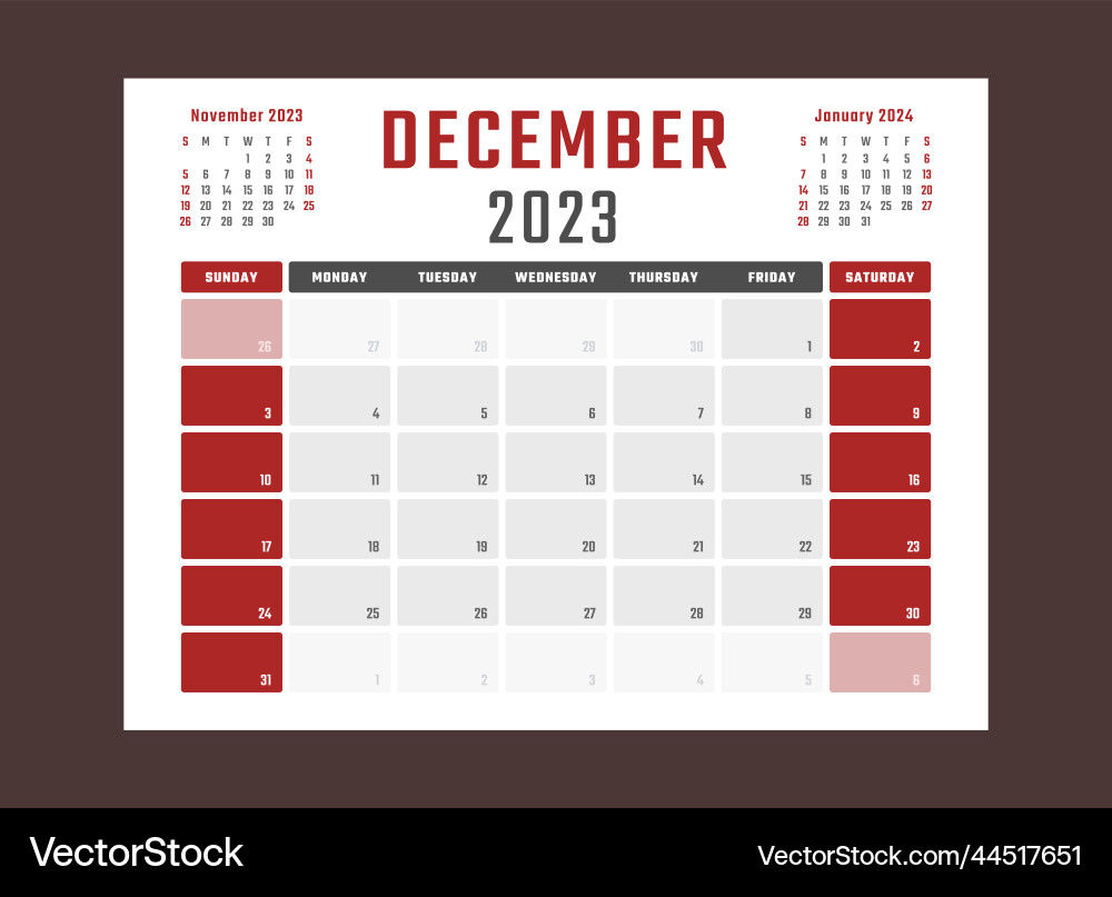 Januar 2023 Kalender - Sonntagsstart Vektorbild