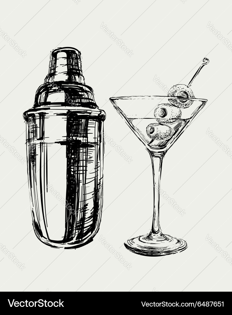 Martini shaker Vector Images \u0026 Graphics for Commercial Use | VectorStock, image size:794x1080