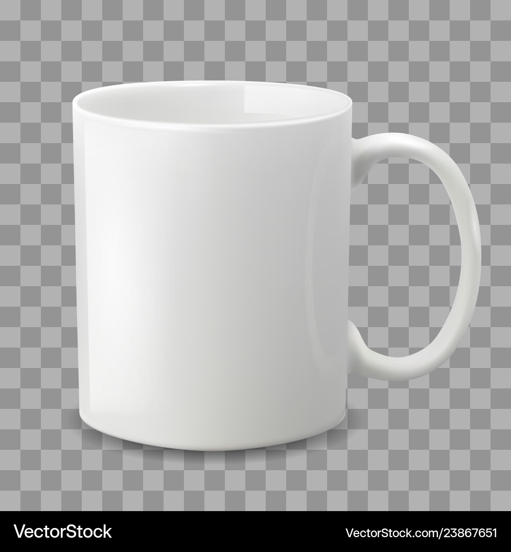 White cup isolated on the transparent background vector image