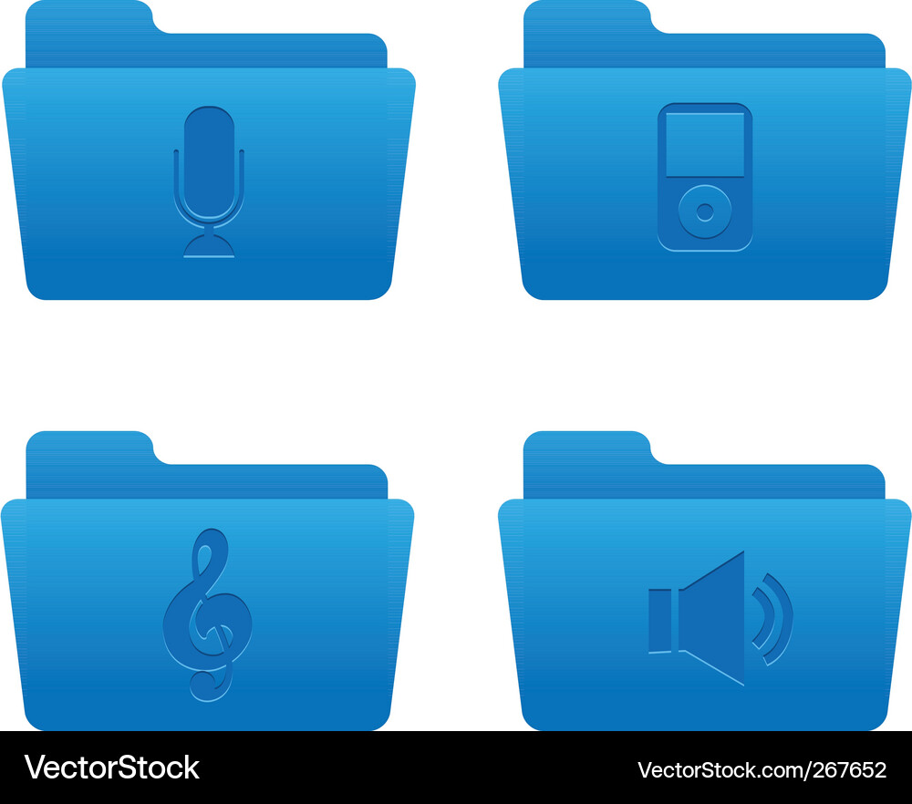 05 blue folders internet icons Vector Image