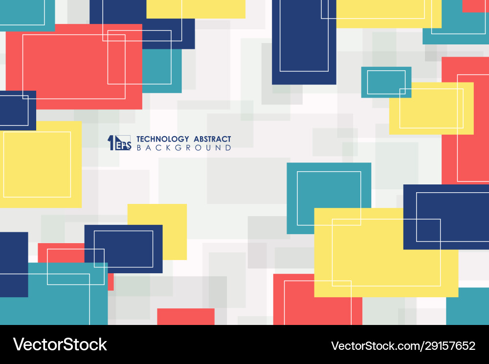 Abstract vivid colorful square pattern design Vector Image