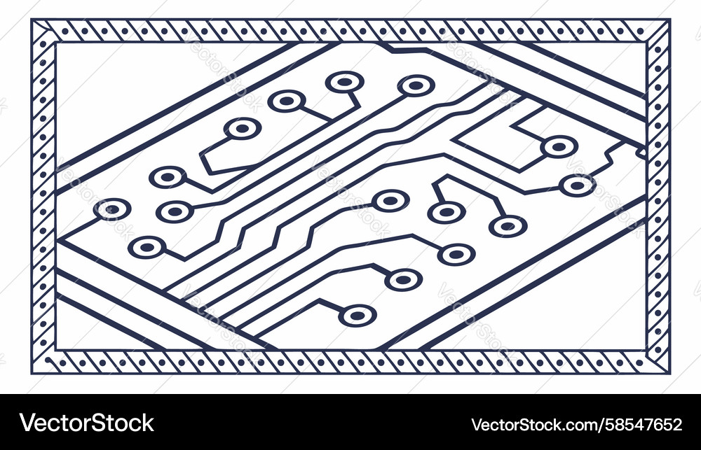 Complex Circuit Board Pattern Vector Image