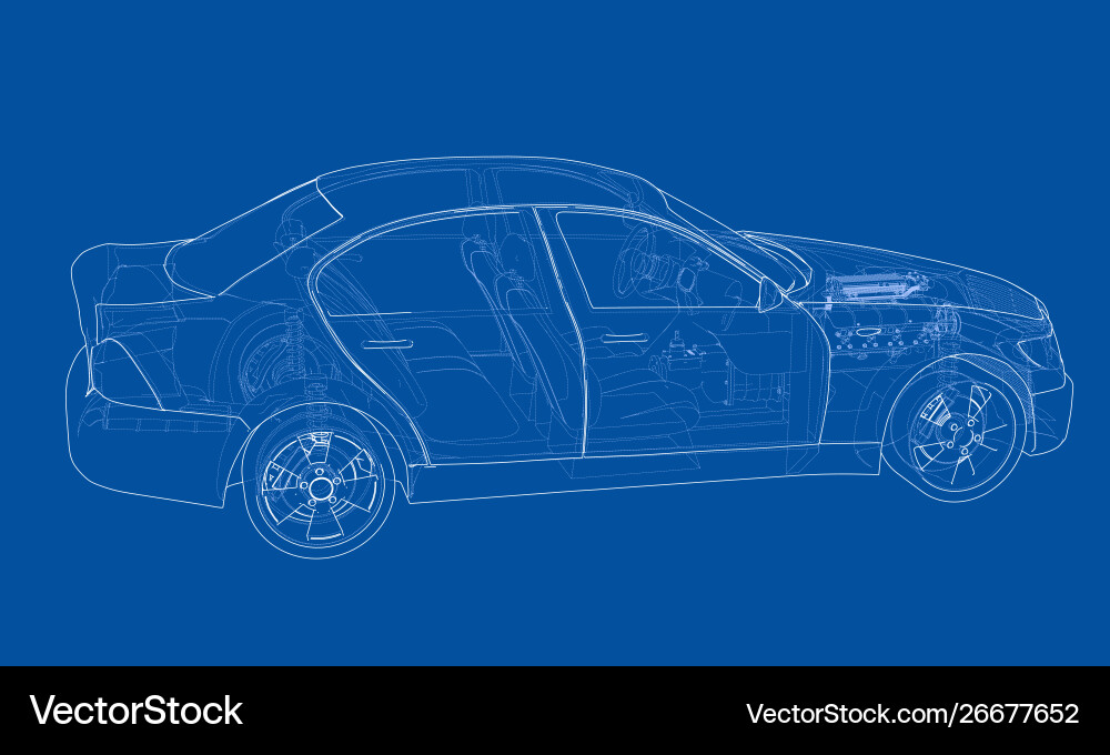 Concept car rendering 3d Concept car rendering 3d Vector Image