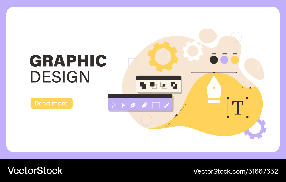 Graphic design poster creating ui and ux elements vector image
