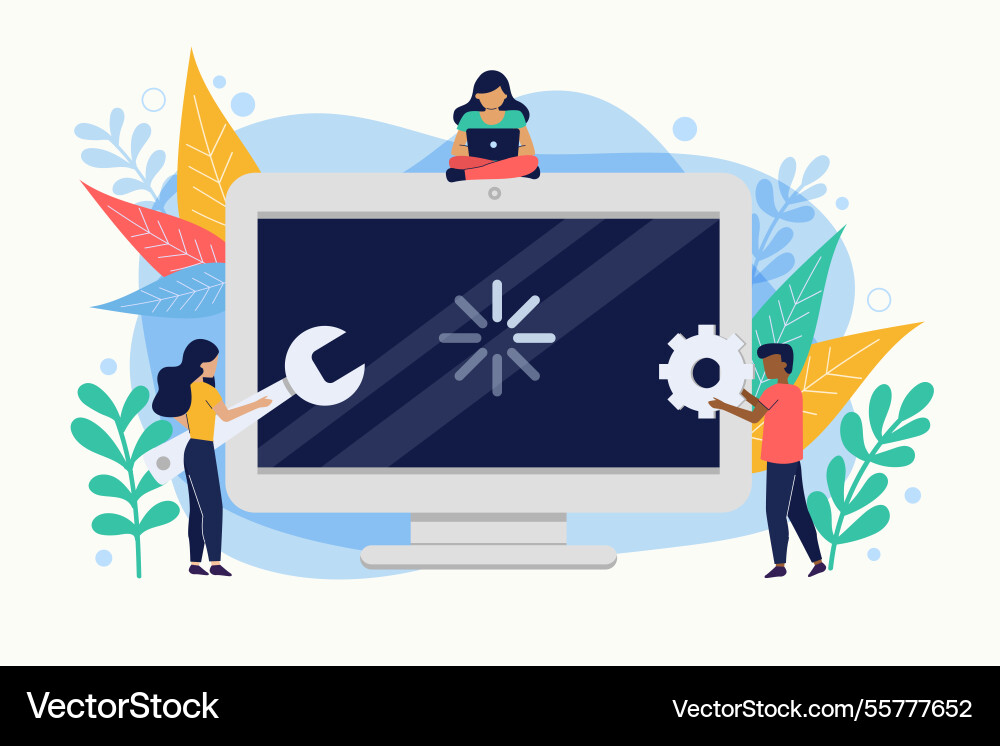 Landing page website setup concept Vector Image