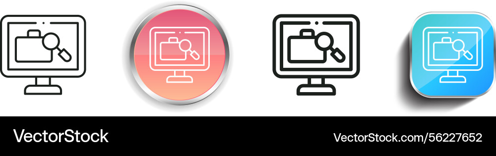Luggage scan icon thin linear regular and button vector image