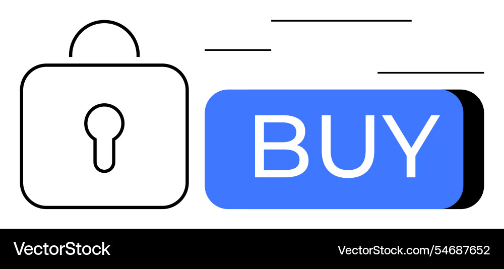 Secure online shopping concept with a digital lock Secure online shopping concept with a digital lock vector image