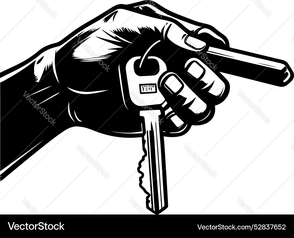 Secure solution hand and key logo accessible Secure solution hand and key logo accessible Vector Image