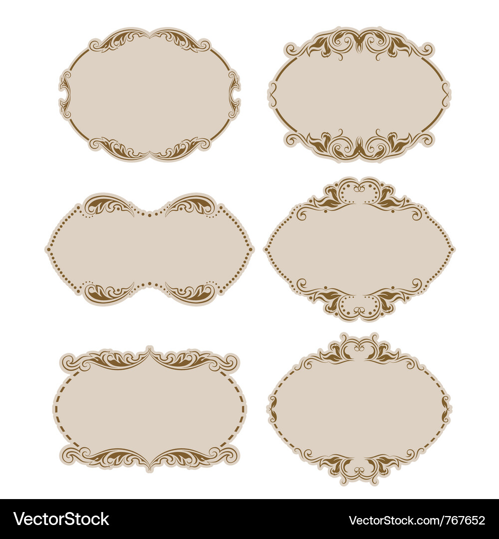 Set of ornate frames Vector Image