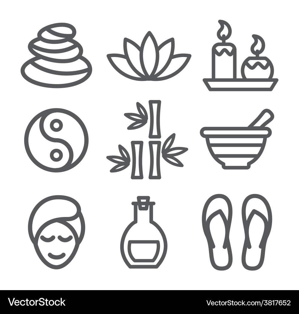 Spa line icons Royalty Free Vector Image - VectorStock