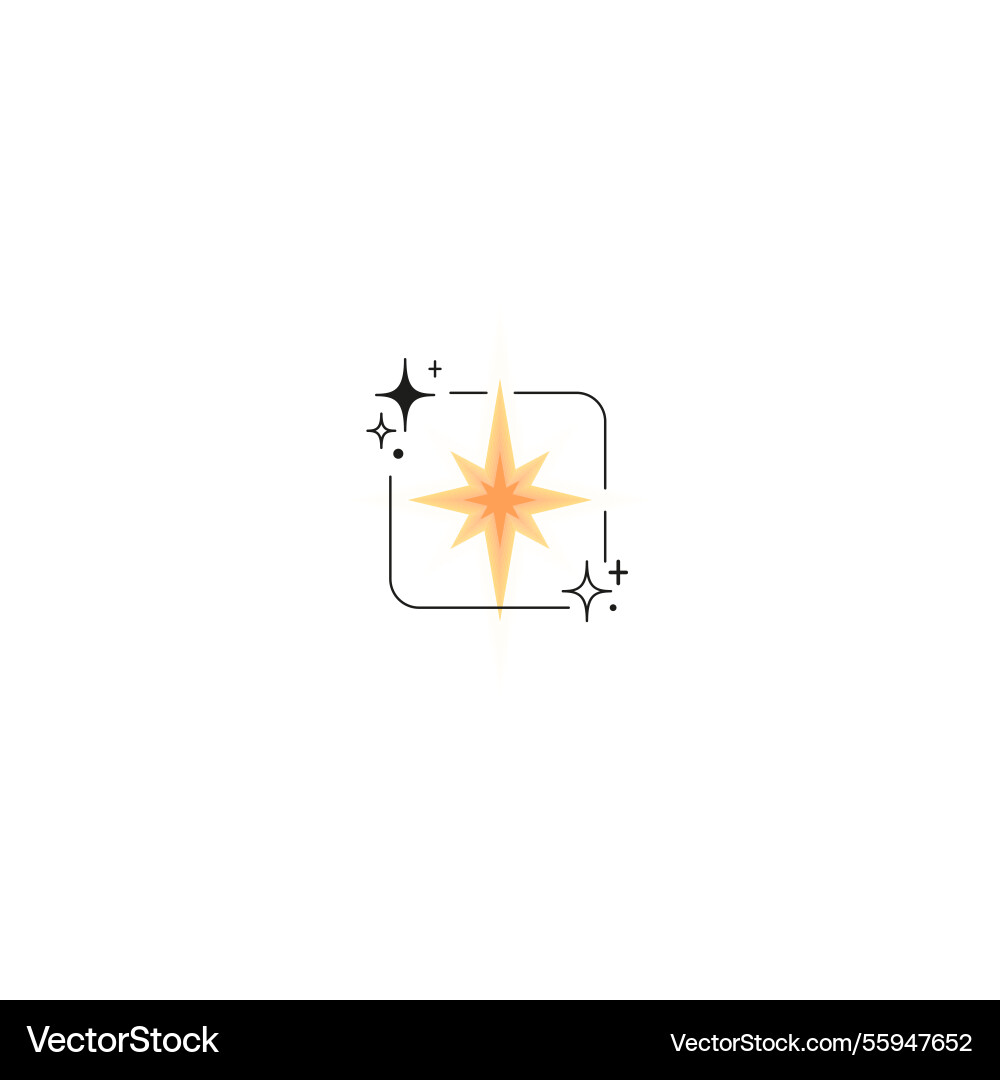 Sparkle star gradient blurred element with line Sparkle star gradient blurred element with line vector image