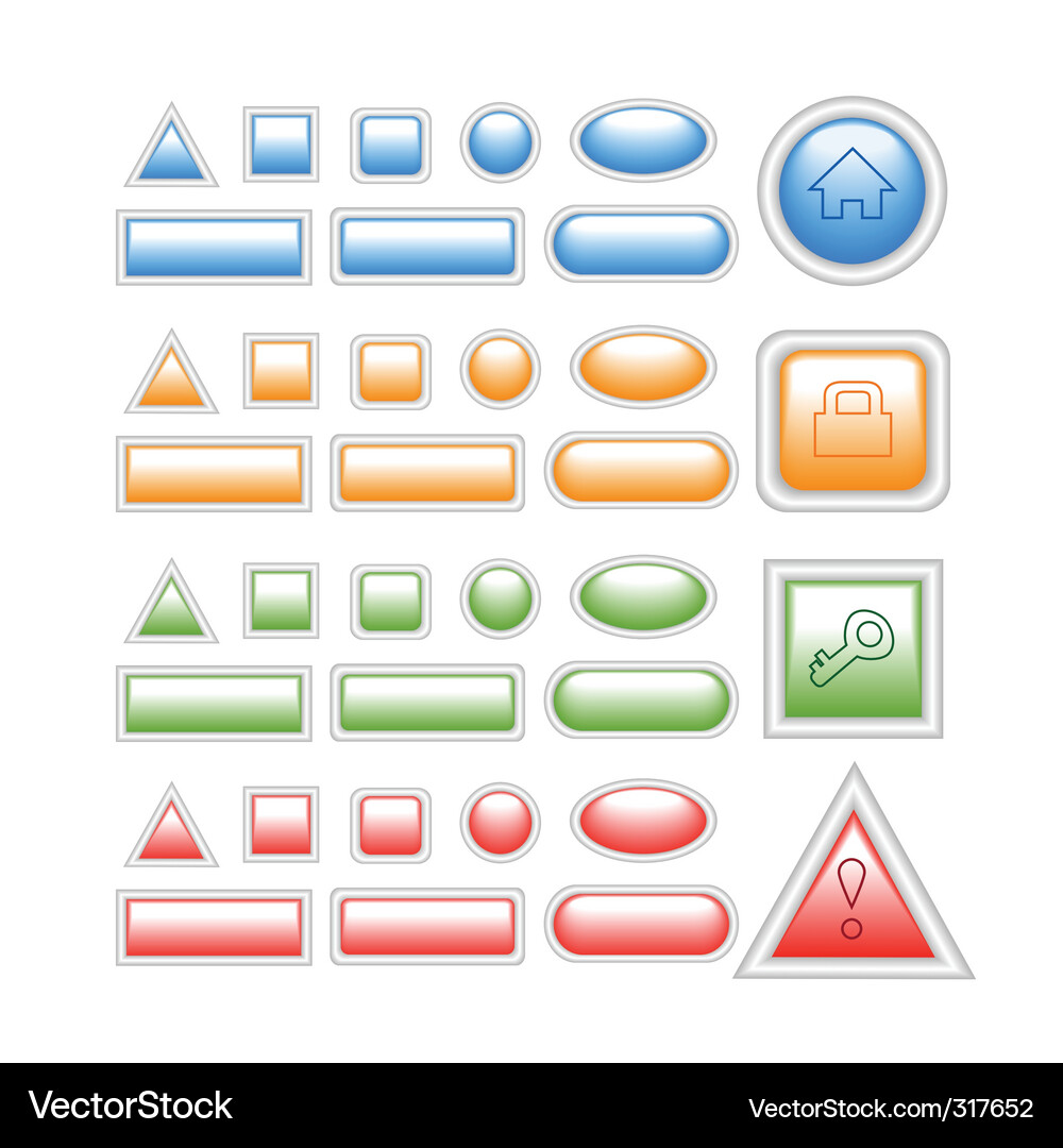 Web buttons on white Vector Image