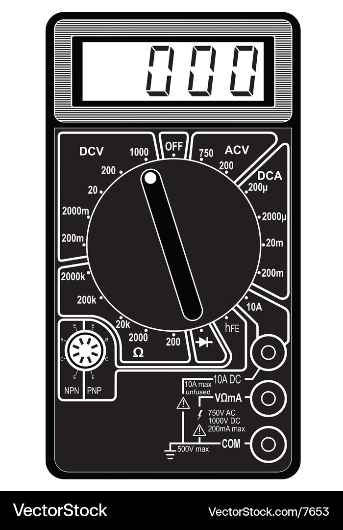 Digital Multimeter Display Vector Image