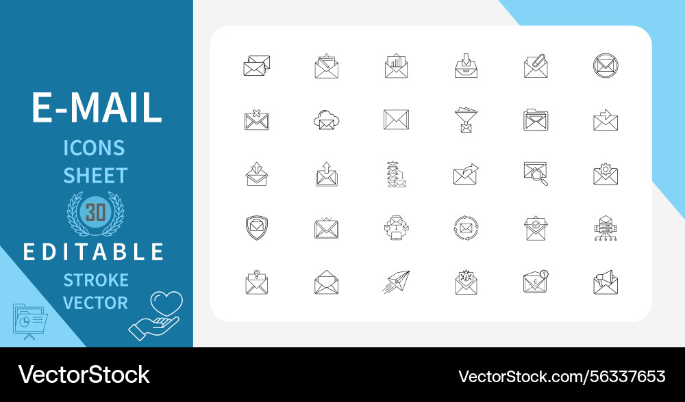 Email line icons set Email line icons set vector image