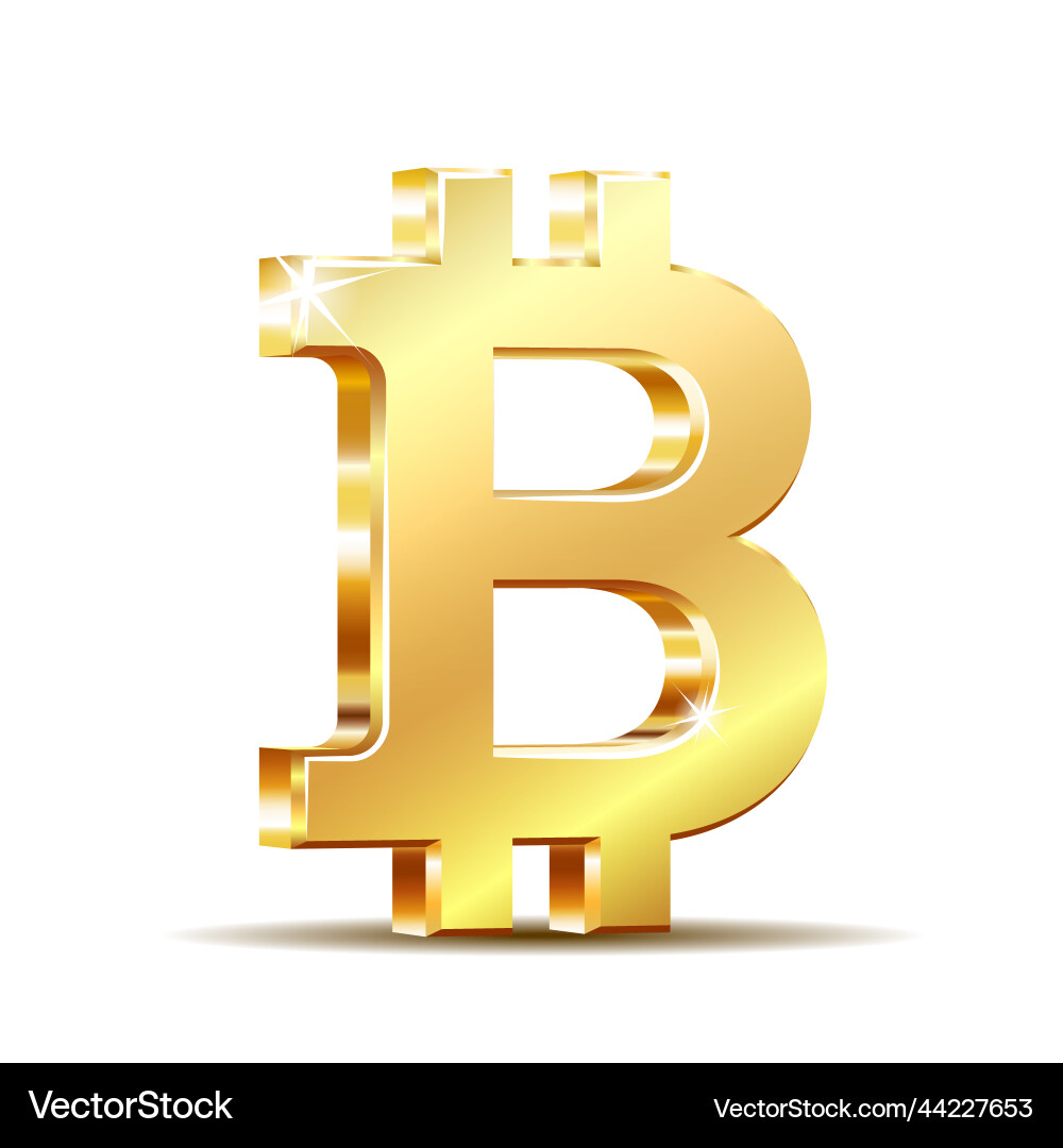 Golden bitcoin sign crypto currency – Royalty-Free Vector | VectorStock