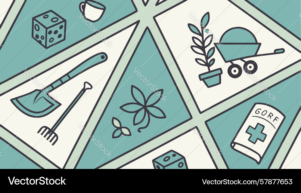 Home and garden tasks tools objects Vector Image